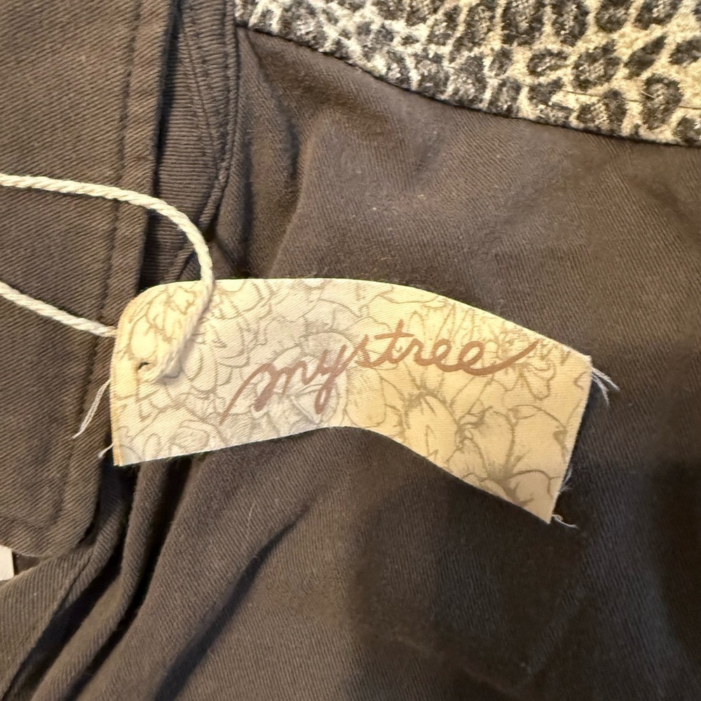 Buckle mystree pieced leopard denim Jacket - Picture 9 of 9